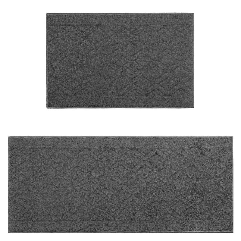 COSY HOMEER COSY HOMEER 48x20 Inch/30X20 Inch Kitchen Rug Mats Made of 100% Polypropylene 2 Pieces Soft Kitchen Mat Specialized in Anti Slippery and Machine Washable (Grey) - Image 4