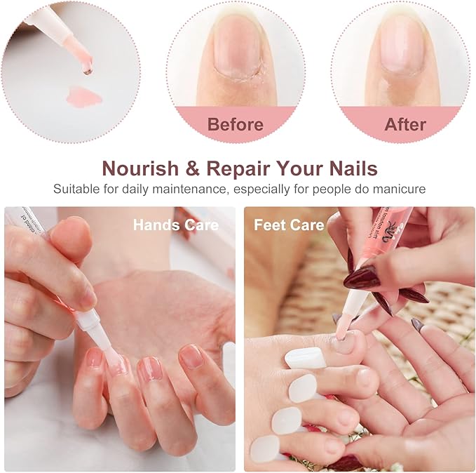Aiseely AISEELY Cuticle Oil Pen 8PCS Nutrition Oil Pen Cuticle Oil for Nails with Natural Ingredients Nail Oil Cuticle for Repairing Cracked and Dry Nail  - Image 3