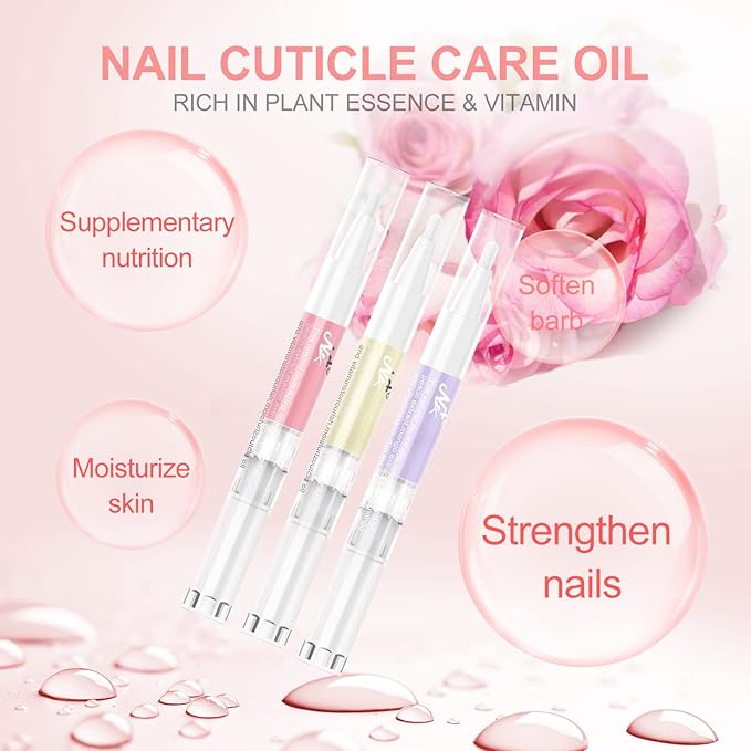 Aiseely AISEELY Cuticle Oil Pen 8PCS Nutrition Oil Pen Cuticle Oil for Nails with Natural Ingredients Nail Oil Cuticle for Repairing Cracked and Dry Nail  - Image 5