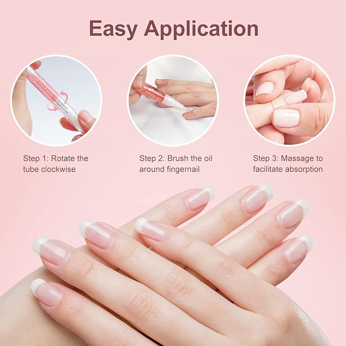 Aiseely AISEELY Cuticle Oil Pen 8PCS Nutrition Oil Pen Cuticle Oil for Nails with Natural Ingredients Nail Oil Cuticle for Repairing Cracked and Dry Nail  - Image 4