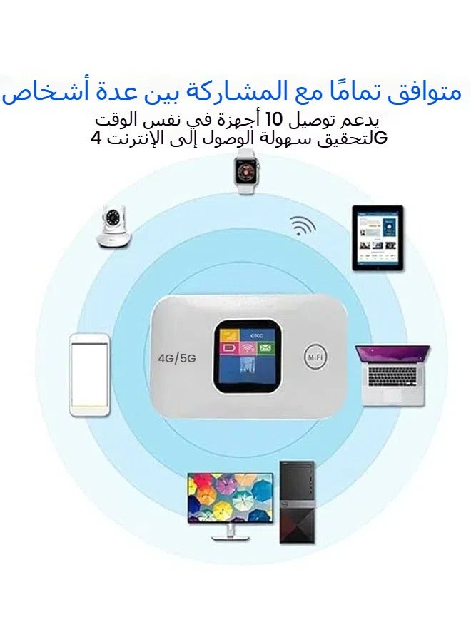 عام موجه واي فاي محمول 4G MiFi بسرعة 150 ميجابت في الثانية مع فتحة بطاقة SIM يدعم 10 مستخدمين للهواتف المحمولة والكمبيوتر المحمول والأجهزة اللوحية والمكتبية - Image 2