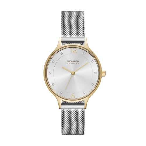 Skagen Women's Anita Lille Three-Hand Silver and Gold Two-Tone Stainless Steel Mesh Band Watch (Model: SKW2340) - Image 1