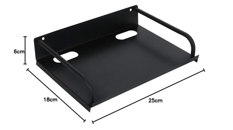 Roshani Stylish Roshani Stylish Set Top Box Stand Cast Iron Wall Shelf Number of Shelves 1 Black Cast Iron Wall Shelf  - Image 3