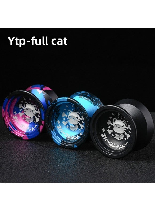 YTP Yo-yo Colorful High-precision Alloy Yo-yo Metal Nostalgic Toy CNC Competitive YOYO-Color:Coffee Cat Black Pink Blue-Specifications:Yo-Yo + Gloves +10 Rope + Spare Bearing - Image 2