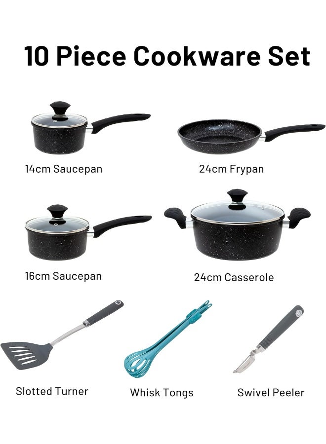 fresh choice طقم أواني الطهي DIAMAS 10 قطع غير لاصق من الفولاذ الكربوني المطروق - Image 3