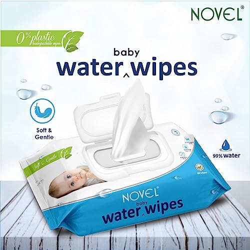 NOVEL Baby 99% Water Wipes 80 Sheets pack of 6 with Lid - Image 2