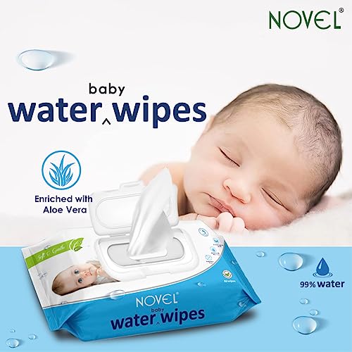 NOVEL Baby 99% Water Wipes 80 Sheets pack of 6 with Lid - Image 3