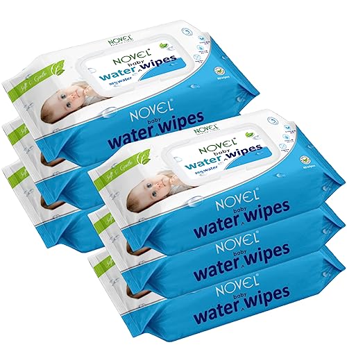 NOVEL Baby 99% Water Wipes 80 Sheets pack of 6 with Lid - Image 1