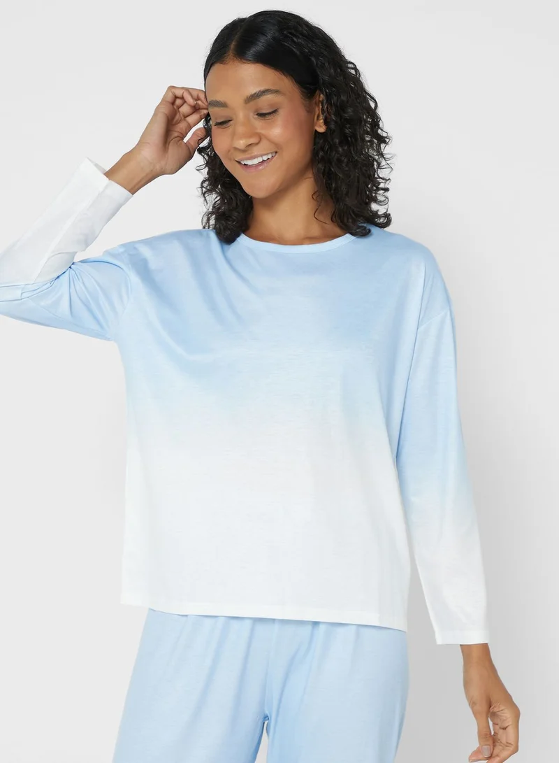 Ginger Ombre Print Top & Pyjama Set
