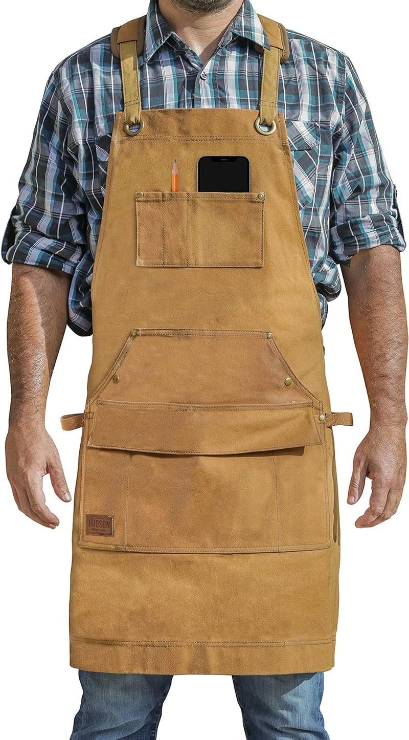 Hudson Durable Goods - Woodworking Edition - Waxed Canvas Apron - Brown - Image 1