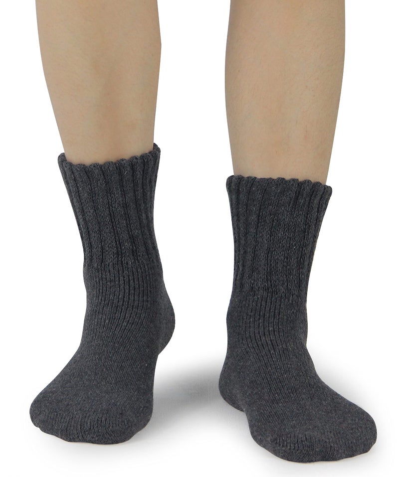 BenSorts Women's Winter Boots Socks 3 Pair Pack Thick Warm Cozy Crew Socks Mom Gifts Black Black Gray - Image 5