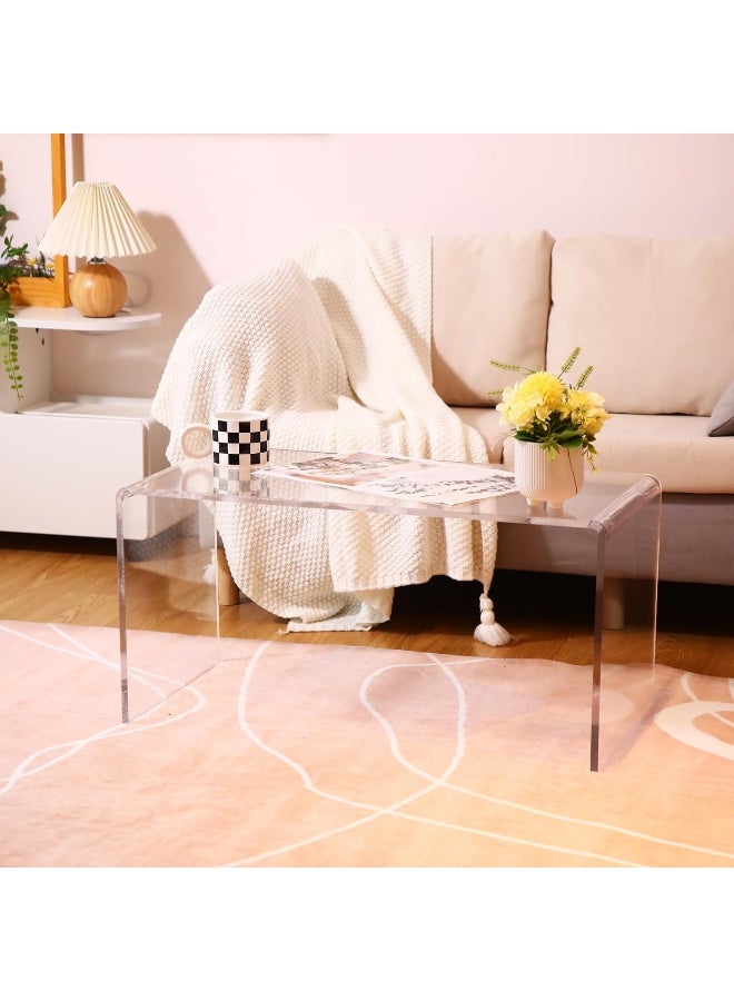 TPGP Acrylic Side Table, 23.6 X 15.7 X 15.7, Long Clear End Table, Transparent Bedside Nightstand Stool For Living Room, Office, Bedroom, Bathroom - Image 2