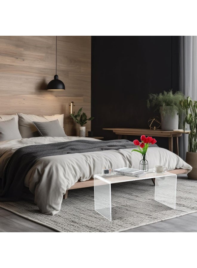TPGP Acrylic Side Table, 23.6 X 15.7 X 15.7, Long Clear End Table, Transparent Bedside Nightstand Stool For Living Room, Office, Bedroom, Bathroom - Image 4