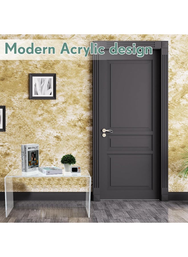 TPGP Acrylic Side Table, 23.6 X 15.7 X 15.7, Long Clear End Table, Transparent Bedside Nightstand Stool For Living Room, Office, Bedroom, Bathroom - Image 3