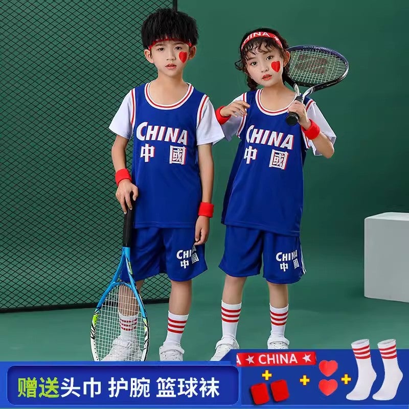 Summer Children'S Basketball Clothes Suit Men'S Short Sleeve Jersey Football Vest Outdoor Training Baby Sports Women - Image 1