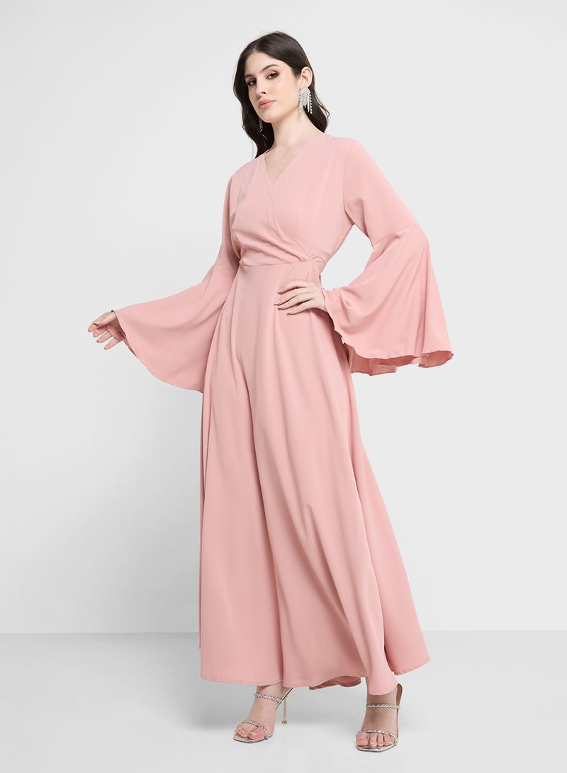 Khizana Dress With Flare Sleeve - Image 1