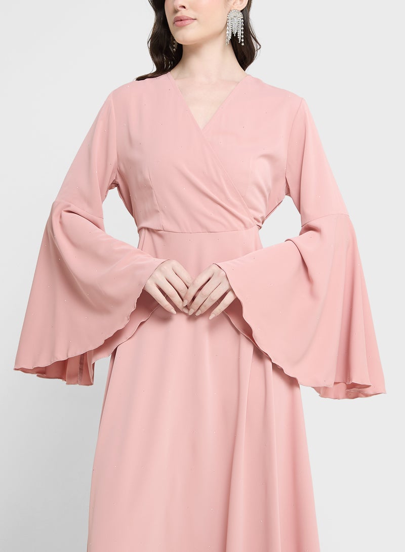 Khizana Dress With Flare Sleeve - Image 3