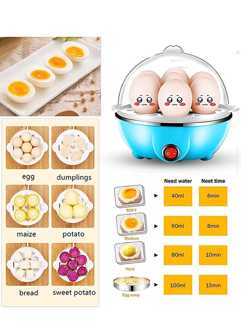Rabos ARTC Multifunction Single Layer Electric 7 Eggs Poacher Fryer Cooker Boiler Steamer Maker Machine DIY Cooking Kitchen Tools, Blue  - Image 5