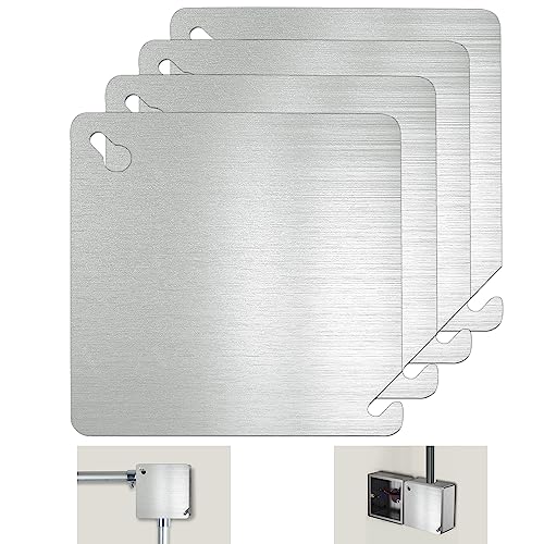 Laowu 4x4 Metal Electrical Box Cover Plate, 4 Pcs Electric Junction Box Panel, 4 Inch Galvanized Steel Metal Corrosive Resistant Cover For Electrical Boxes - Image 1