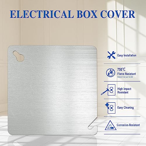 Laowu 4x4 Metal Electrical Box Cover Plate, 4 Pcs Electric Junction Box Panel, 4 Inch Galvanized Steel Metal Corrosive Resistant Cover For Electrical Boxes - Image 2
