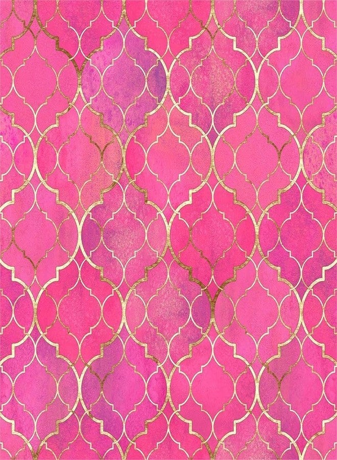 MuralPeel ورق جدران MuralPeel العصري باللونين الوردي والذهبي بنمط فسيفساء الكريستال، سهل اللصق والإزالة، مناسب لغرف النوم والخزائن، ومناسب للمستأجرين. - Image 1