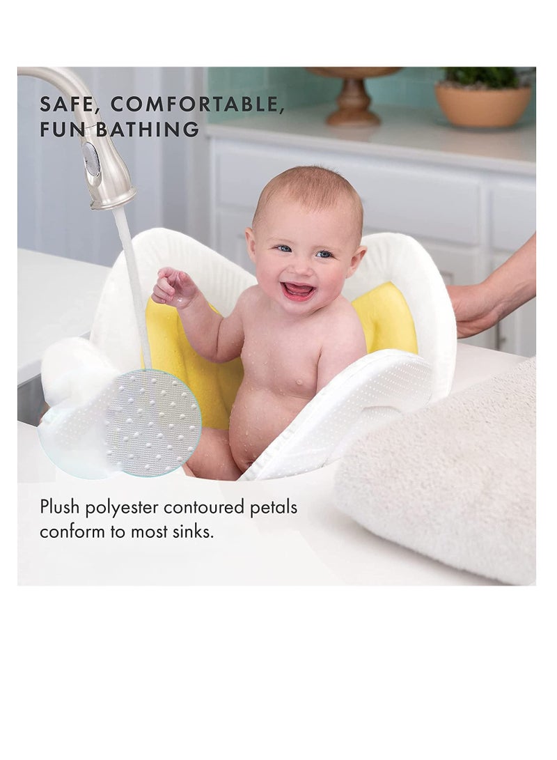 ULHYC Baby Bathtub Baby Bath Mat Seat, Sponge Folding Fits Most Sinks Newborn & Baby Essentials(Blooming Flower) - Image 2