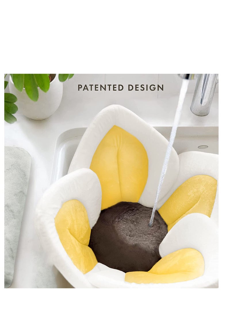 ULHYC Baby Bathtub Baby Bath Mat Seat, Sponge Folding Fits Most Sinks Newborn & Baby Essentials(Blooming Flower) - Image 4