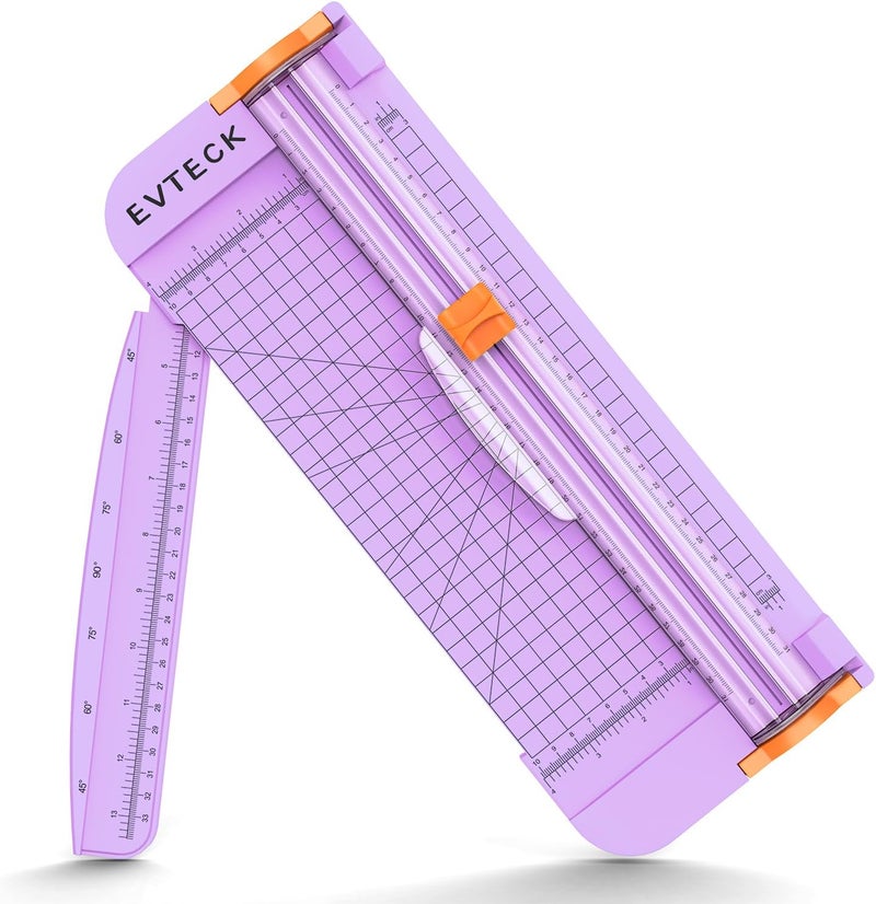 Evteck Store Paper Cutter 12 Inch Paper Trimmer Slider Crafting Scrapbooking Supplies for A4 Vinyl Photo Cardstock with Security Blade and Foldable Ruler - Image 1