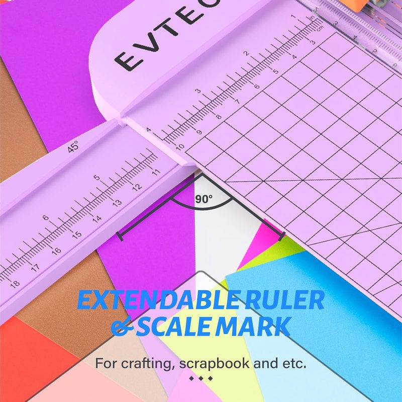 Evteck Store Paper Cutter 12 Inch Paper Trimmer Slider Crafting Scrapbooking Supplies for A4 Vinyl Photo Cardstock with Security Blade and Foldable Ruler - Image 4