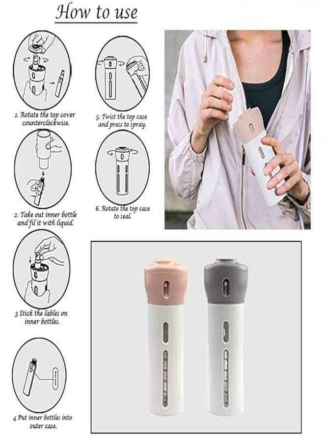 CLICKSWIFT 4-in-1 Travel Dispenser Bottle Sets, Includes Four 40 mL Cosmetic Toiletries TSA Approved Refillable Leakproof Liquid Containers for Shampoo, Lotions, Skincare, Makeup Products - Image 4