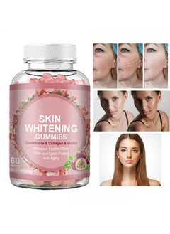 SKIN Skin Whitening Gummies 60 Capsules, Glutathione, Collagen and Biotin Fudge, Skin Whitening Gummies, Reduce Acne, Detox, Anti Aging, Spots Fading and Make Skin Glow, Advanced Collagen Supplement  - Image 2