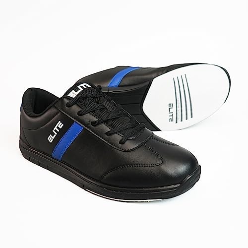 ELITE Men's Basic Athletic Lace Up Bowling Shoes with Universal Sliding Soles for Right or Left Handed Bowlers (Black/Royal, US Footwear Size System, Adult, Men, Numeric, Medium, 9.5) - Image 2
