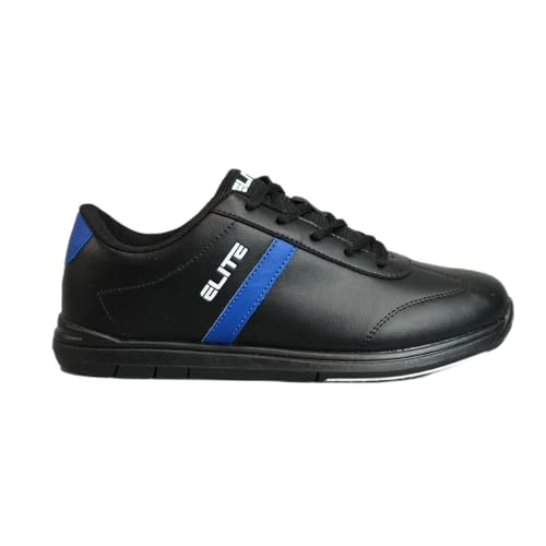 ELITE Men's Basic Athletic Lace Up Bowling Shoes with Universal Sliding Soles for Right or Left Handed Bowlers (Black/Royal, US Footwear Size System, Adult, Men, Numeric, Medium, 9.5) - Image 1