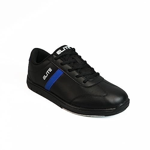 ELITE Men's Basic Athletic Lace Up Bowling Shoes with Universal Sliding Soles for Right or Left Handed Bowlers (Black/Royal, US Footwear Size System, Adult, Men, Numeric, Medium, 9.5) - Image 4