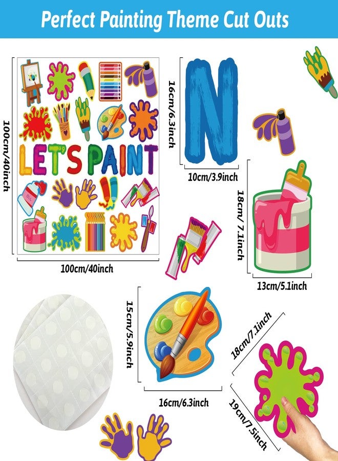 Wiooffen Art Paint Cutouts Art Theme Classroom Bulletin Board Decorations Artist Painting Themed Birthday Party Supplies for Toddler Kids Students Classroom - Image 2