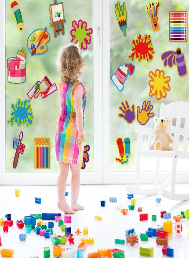 Wiooffen Art Paint Cutouts Art Theme Classroom Bulletin Board Decorations Artist Painting Themed Birthday Party Supplies for Toddler Kids Students Classroom - Image 4