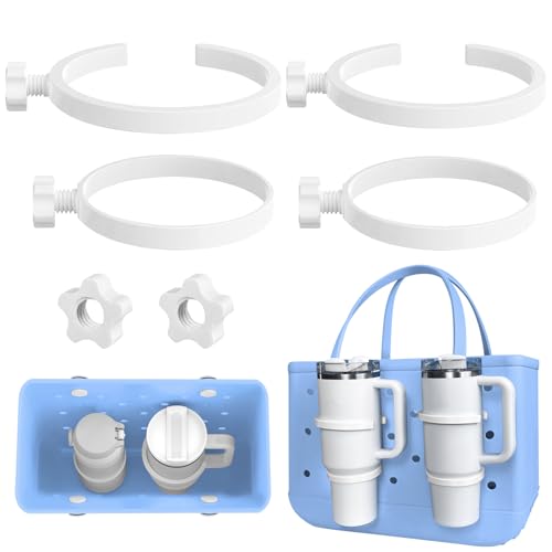 XYFuuee Cup Holder for Stanley 30 oz 40 oz Compatible with Bogg Bag Drink Holder for Simple Modern Rubber Beach Tote Water Bottle Holder Attachment for XL Medium Small Bog Bag - Image 1