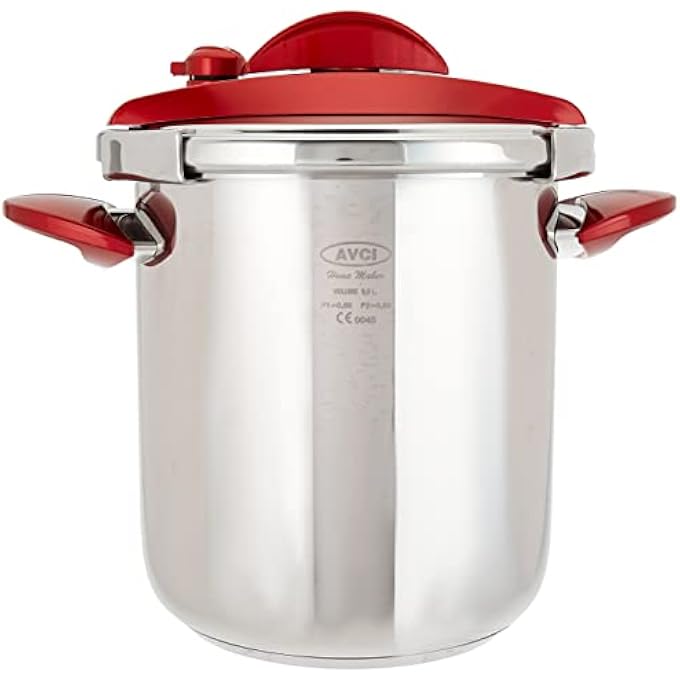 AVCI SSteel Pressure Cooker 8Lt Red - Image 2