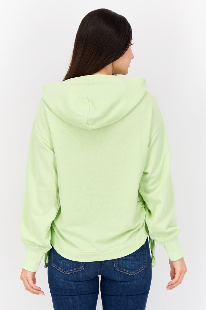 Aerie Women Ruched Long Sleeve Hoodie, Light Green - Image 3