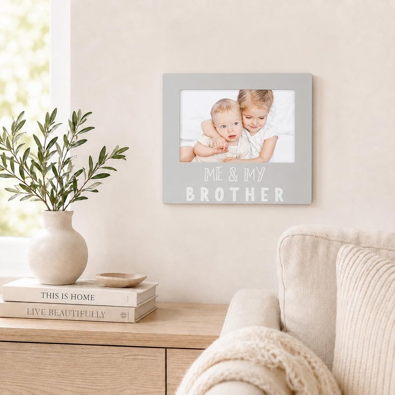 pearhead Me and My Brother Sentiment Photo Frame,Sibilng Pictures, Gray,1 Count(Pack of 1) - Image 4