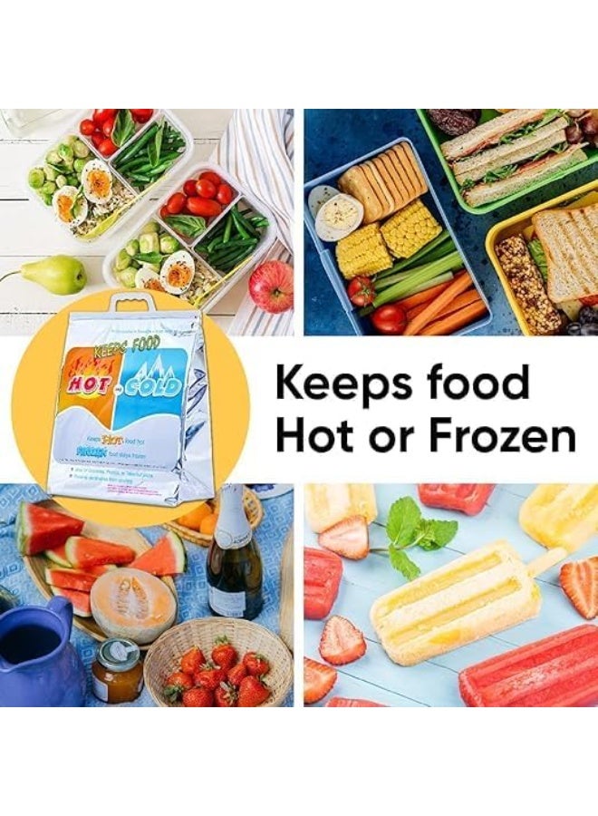 هيكسار حقيبة Hexar® الساخنة والباردة، حقيبة معزولة قابلة لإعادة الاستخدام لتخزين الطعام للأطعمة المجمدة والساخنة بما في ذلك حقائب الغداء وحقائب التسوق من البقالة، معززة شديدة التحمل، تحافظ على الطعام ساخنًا وباردًا - فضي - Image 3