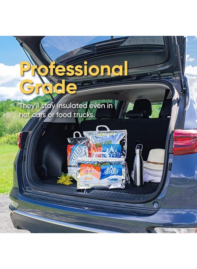 هيكسار حقيبة Hexar® الساخنة والباردة، حقيبة معزولة قابلة لإعادة الاستخدام لتخزين الطعام للأطعمة المجمدة والساخنة بما في ذلك حقائب الغداء وحقائب التسوق من البقالة، معززة شديدة التحمل، تحافظ على الطعام ساخنًا وباردًا - فضي - Image 5