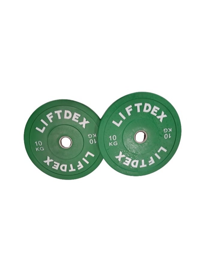 Liftdex 3D Rubber Bumper Olympic Weight Plates Set of 2 Green - 10 Kgs Each - pzsku/Z4A224A35C7FA754F6D6CZ/45/_/1721820614/3083ae96-65ae-4629-bb40-a7c65fb75a0e