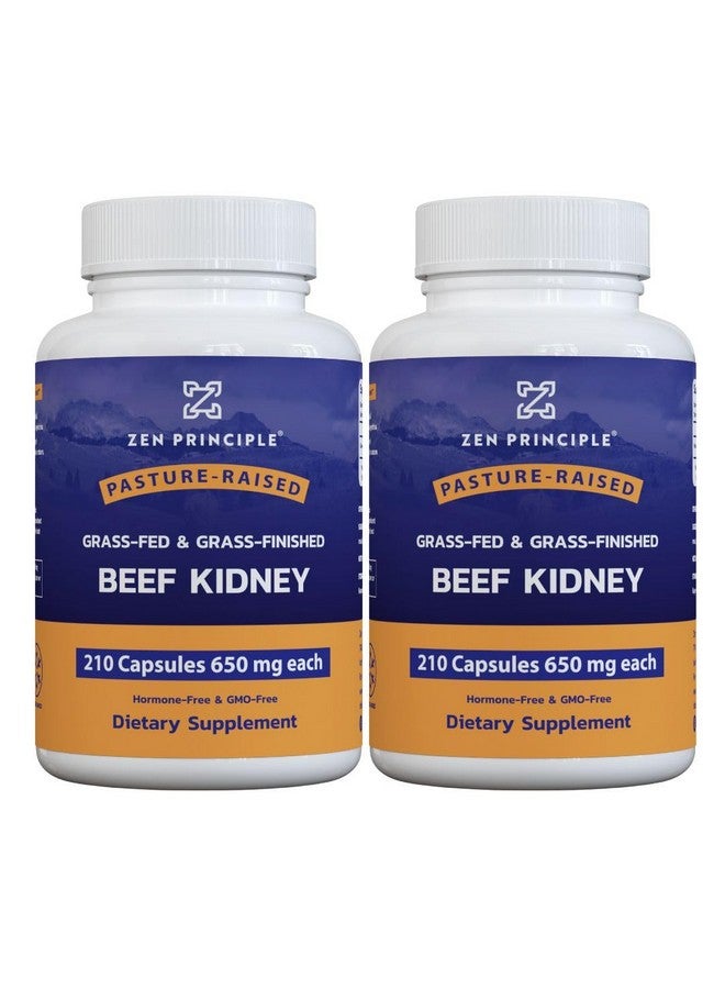 Zen Principle Grass Fed Beef Kidney Supplement, 420 Capsules, 3250mg. DAO Enzyme for Histamine Health. Selenium and B12 for Thyroid Support. - Image 1