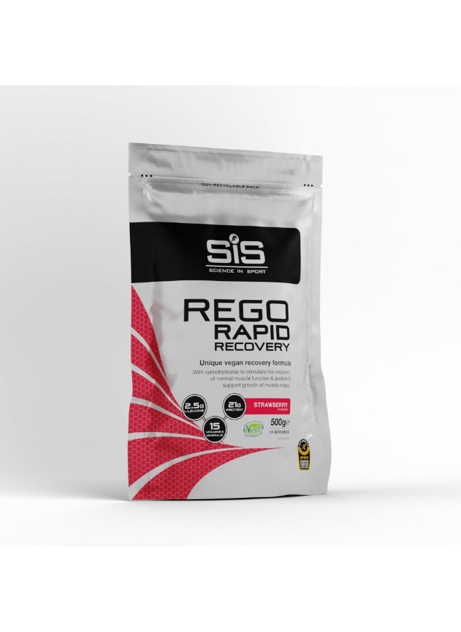 SIS REGO Rapid Recovery, Unique Vegan Recovery Formula, Strawberry Flavour, 10 Servings, 500g  - Image 2