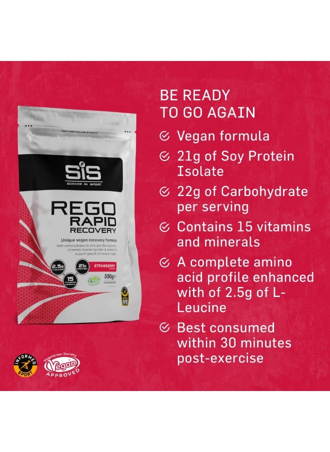 SIS REGO Rapid Recovery, Unique Vegan Recovery Formula, Strawberry Flavour, 10 Servings, 500g  - Image 4