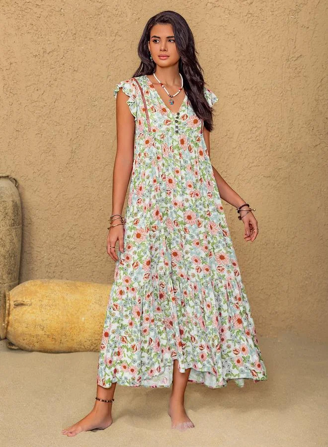 Take Two Take Two Women V Neck Floral Maxi Dress