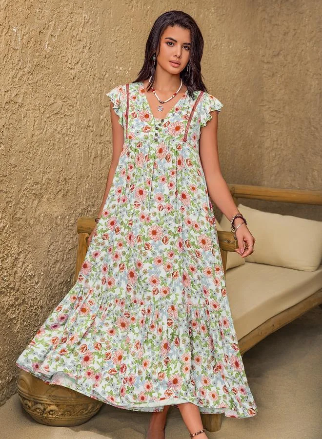 Take Two Take Two Women V Neck Floral Maxi Dress