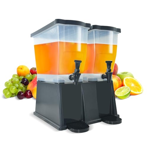 HAKKA FOOD PROCESSING Hakka 6 Gallon Drink Dispenser, Commercial Juice Dispenser for Parties 22L Double Tank Beverage Dispenser with Spigot for Catering, Buffets, Restaurants - Image 1