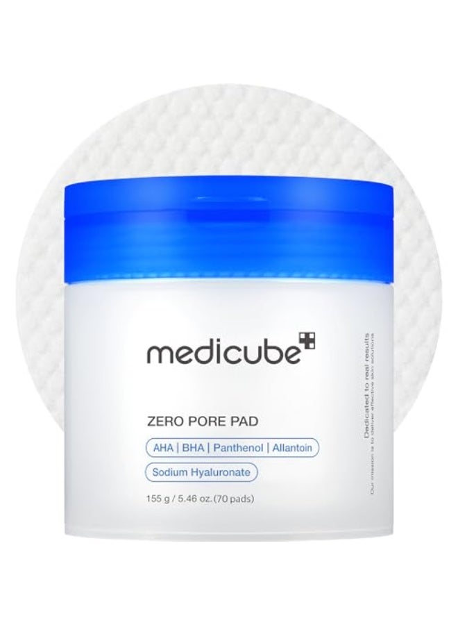 Medicube Zero Pore Pads - Dual-Textured Facial Toner Pads for Exfoliation and Minimizing Pores with 4.5% AHA Lactic Acid & 0.45% BHA Salicylic Acid - 155g(70 pads) - Image 1